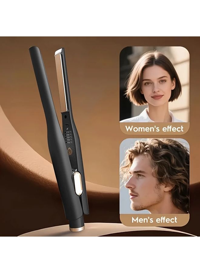 Black Hair Straightener And Curler With Temperature Control For All Hair Types - Image 1