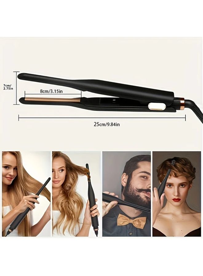 Black Hair Straightener And Curler With Temperature Control For All Hair Types - Image 2