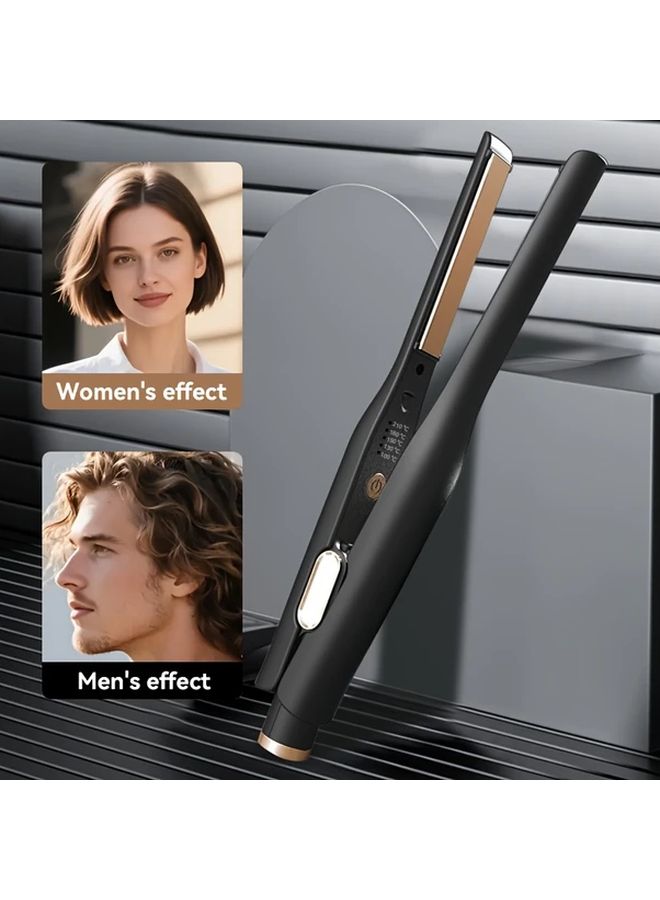 Black Hair Straightener And Curler With Temperature Control For All Hair Types - Image 4