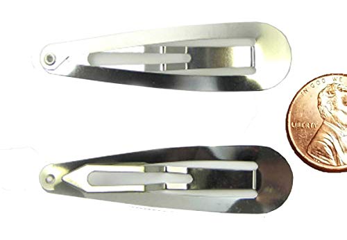 Q-YO DIY Hair Clips Kit, Alligator Clips, French Barrette Clips, Snap clips (100pc 50mm Silver Snap Clips) - Image 3