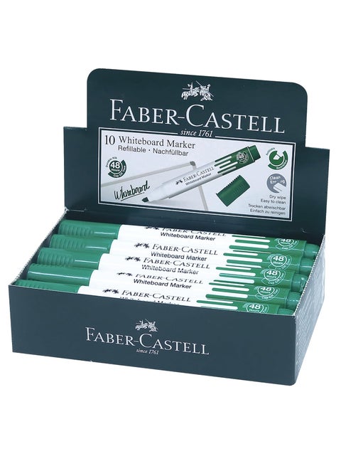 10-Piece Chisel Tip White Board Marker Green Ink