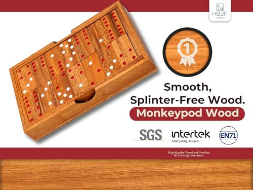 BSIRI Wood Dominos Set for Adults Double 6 Classic Thick Wooden Professional Colored Dominoes Game Travel Portable Six Domino Games Case Kit Bulk for Classroom - Image 5
