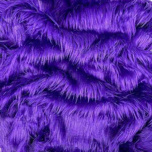 Barcelonetta | Faux Fur Fabric | Soft & Plush | Costume, Upholstery, Decoration, Sewing Material | Fluffy, Fuzzy | Shaggy, Long Pile (Purple, Half Yard) - Image 1