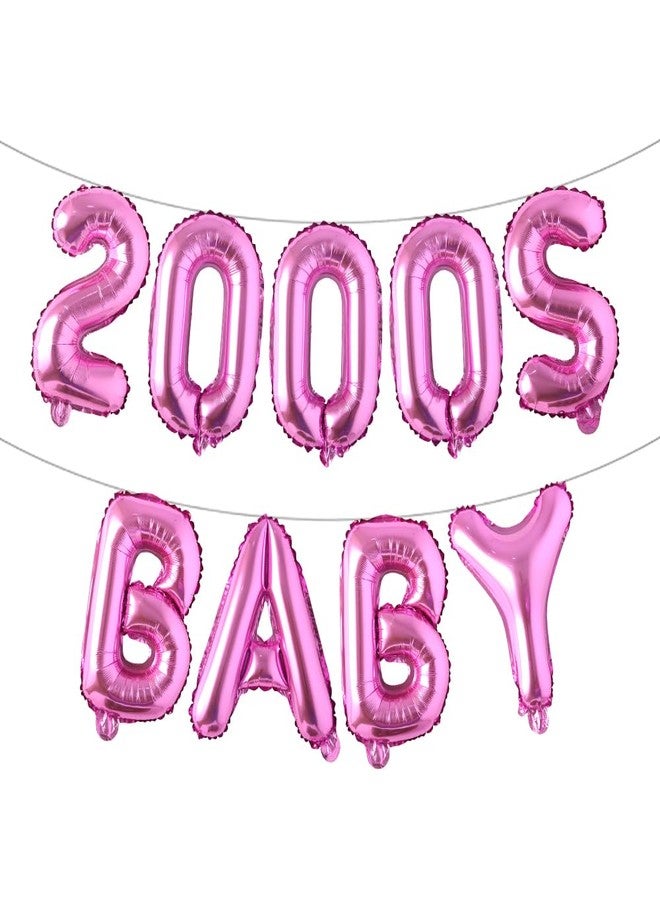 RUIANSI 2000s Baby Party Decor Y2K Early 2000s Party Backdrop Banner Y2k Pink Party Backdrop Foil Balloons Y2k Balloons Birthday Party Decor Supplies (2000S BABY Rose Red) - Image 1