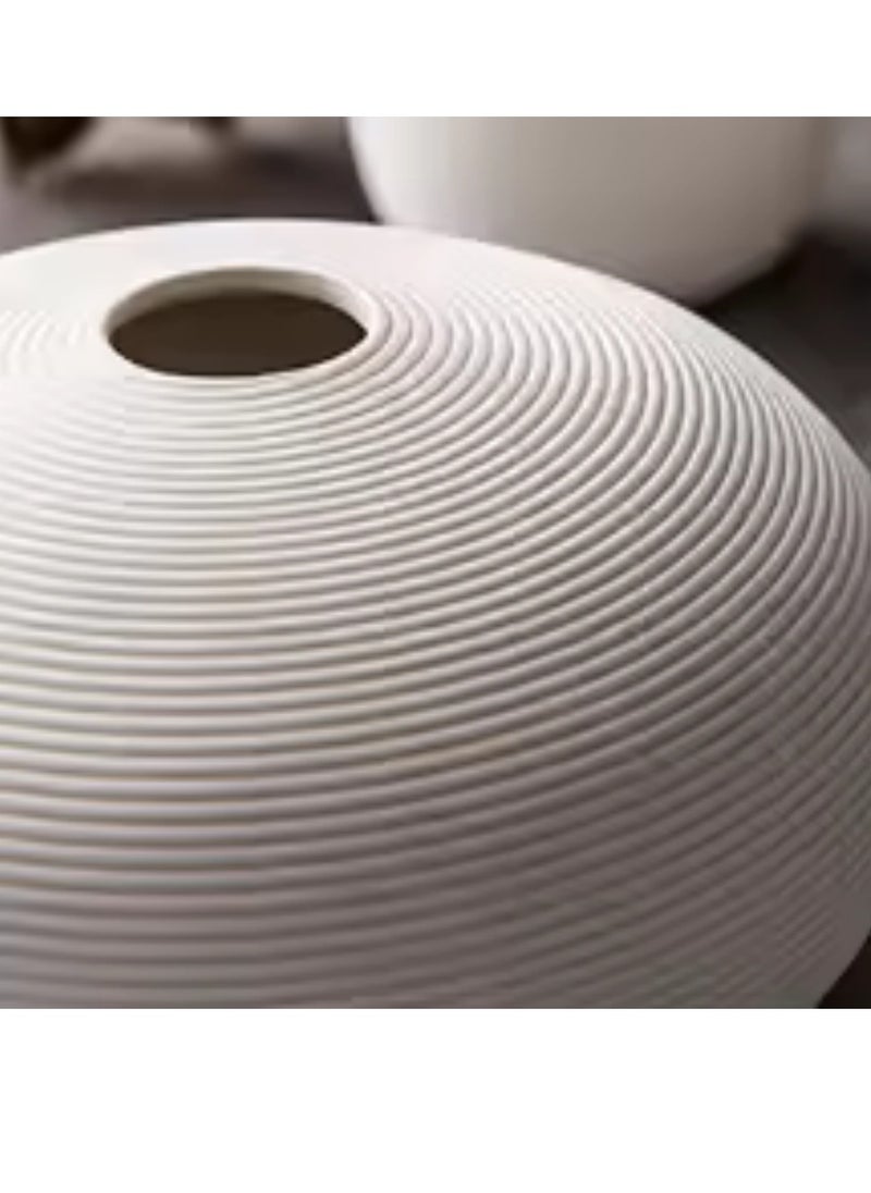 Bluejw - Modern Minimalist Living Room Creative Dining Table Coffee Table Home Decoration Oval Milky White Ceramic Vase - Image 1