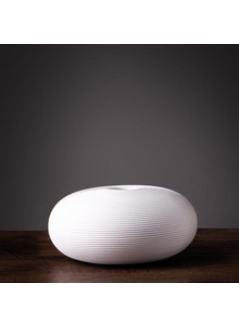 Bluejw - Modern Minimalist Living Room Creative Dining Table Coffee Table Home Decoration Oval Milky White Ceramic Vase - Image 1