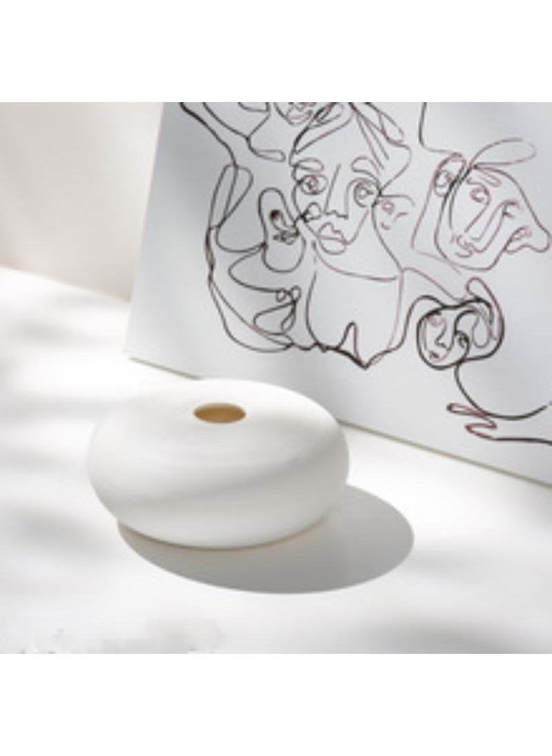 Bluejw - Modern Minimalist Living Room Creative Dining Table Coffee Table Home Decoration Oval Milky White Ceramic Vase - Image 1