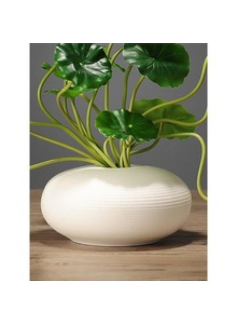 الأزرق جي دبليو غرفة معيشة عصرية بسيطة عصرية طاولة طعام مبتكرة طاولة قهوة طاولة قهوة ديكور منزلي مزهرية سيراميك بيضاوية بيضاء حليبية - Image 3