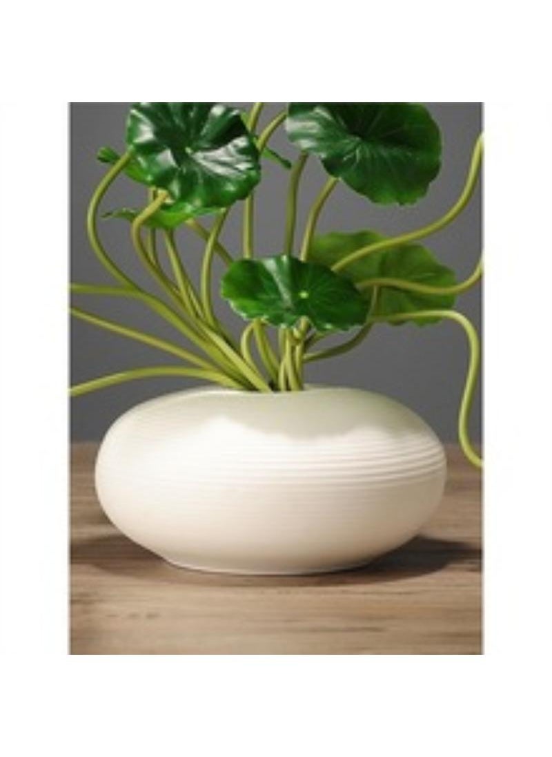 Bluejw - Modern Minimalist Living Room Creative Dining Table Coffee Table Home Decoration Oval Milky White Ceramic Vase - Image 1