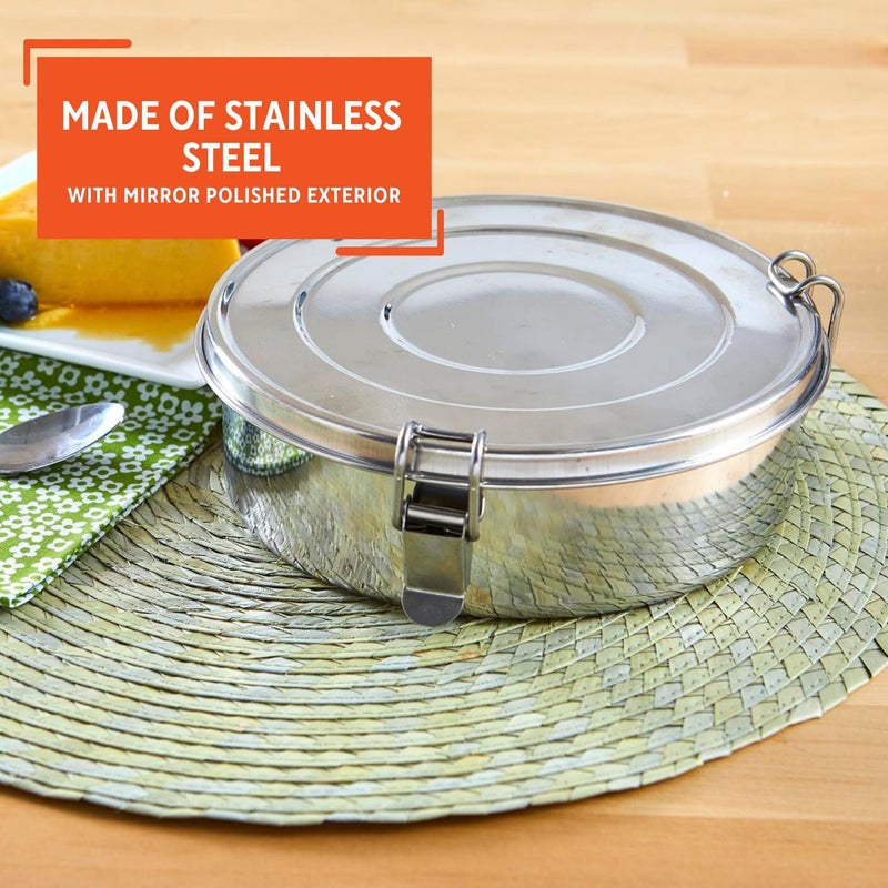 IMUSA 1.5Qt Stainless Steel Flan Mold with Lid, Round Baking Pan for Flan, Cheesecake, Pudding, and Desserts, Silver - Image 3