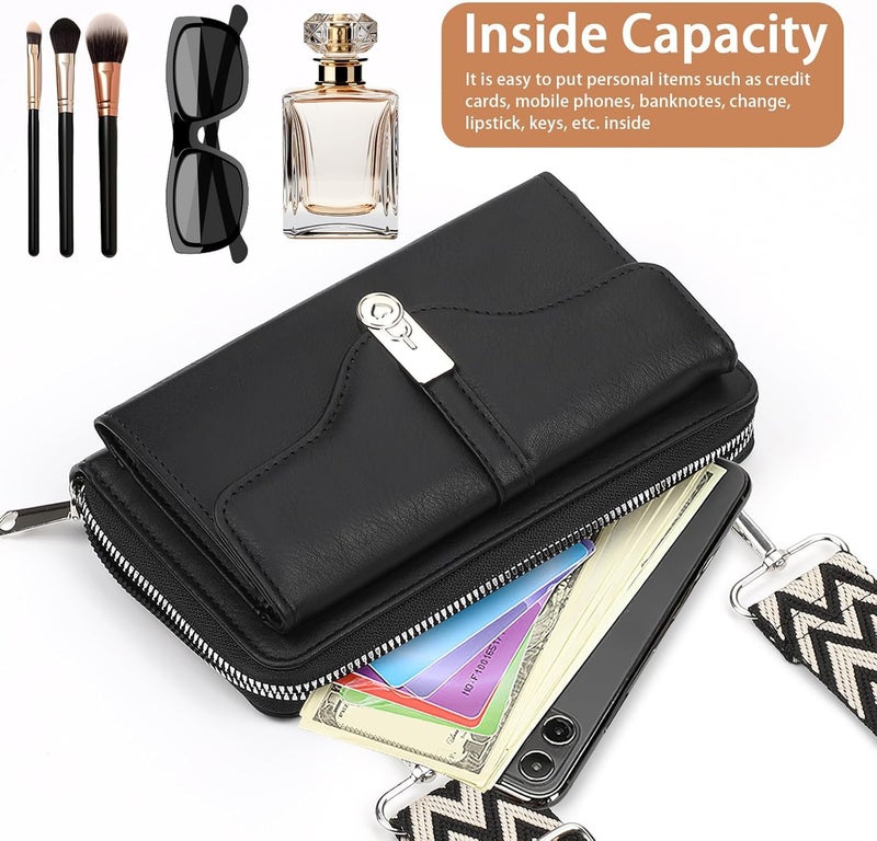 ketmart Crossbody Bags for Women Cross Body Purse with Guitar Strap Lightweight small Shoulder Bag of phone,key and money for Travel, shoppinf and party us bag(Color_Black) - Image 4