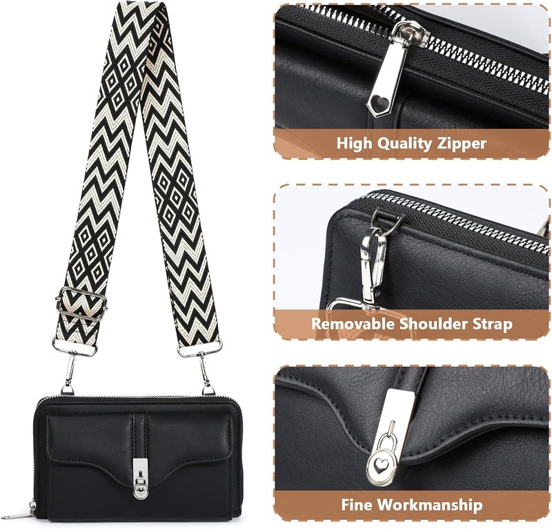 ketmart Crossbody Bags for Women Cross Body Purse with Guitar Strap Lightweight small Shoulder Bag of phone,key and money for Travel, shoppinf and party us bag(Color_Black) - Image 2