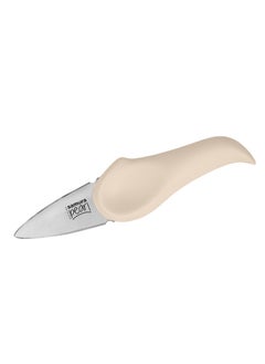 Samura Samura Pearl Oyster Knife | 3.0"/ 73 mm | Beige | Lens Shaped Stainless Steel Blades | Thermoplastic Handle | Single Layered | For Opening Oysters  - Image 1