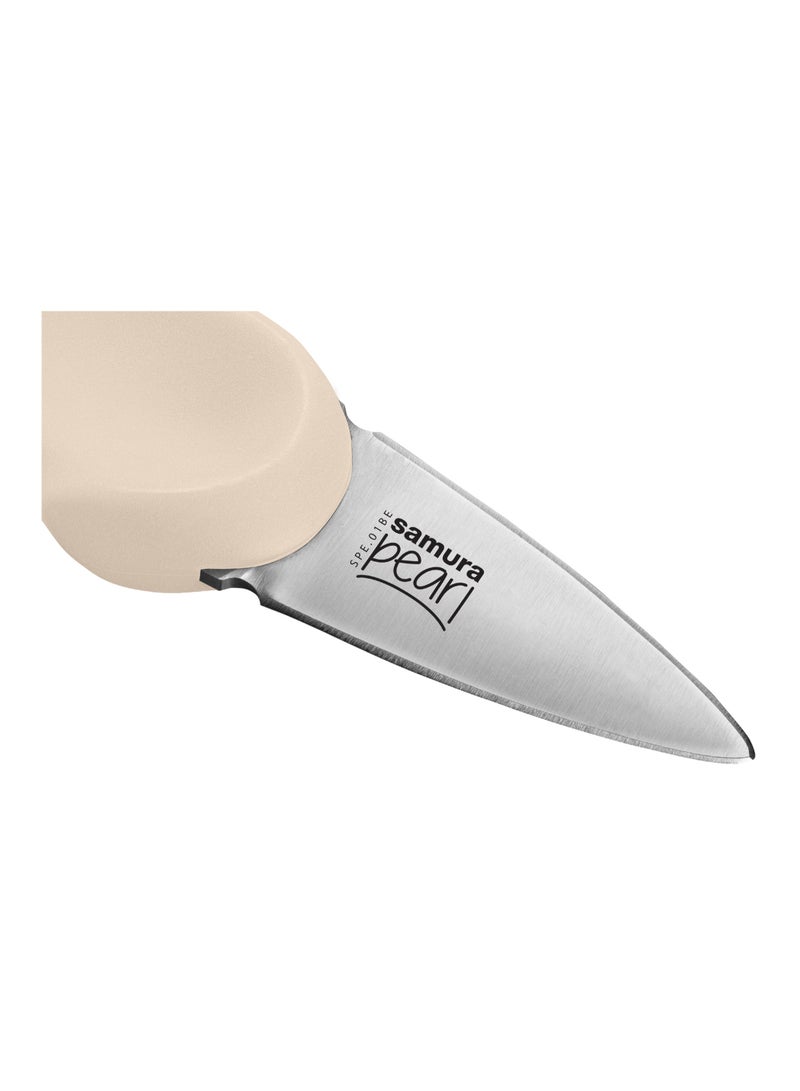 Samura Samura Pearl Oyster Knife | 3.0"/ 73 mm | Beige | Lens Shaped Stainless Steel Blades | Thermoplastic Handle | Single Layered | For Opening Oysters  - Image 3