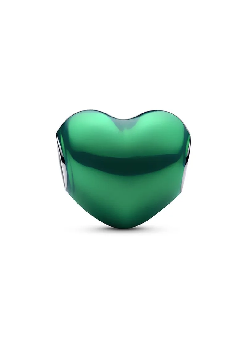 باندورا Metallic Green Heart Charm