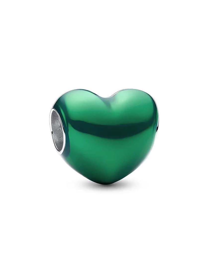 PANDORA Metallic Green Heart Charm