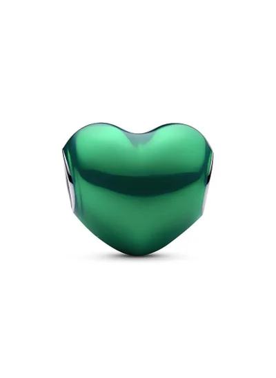 PANDORA Metallic Green Heart Charm