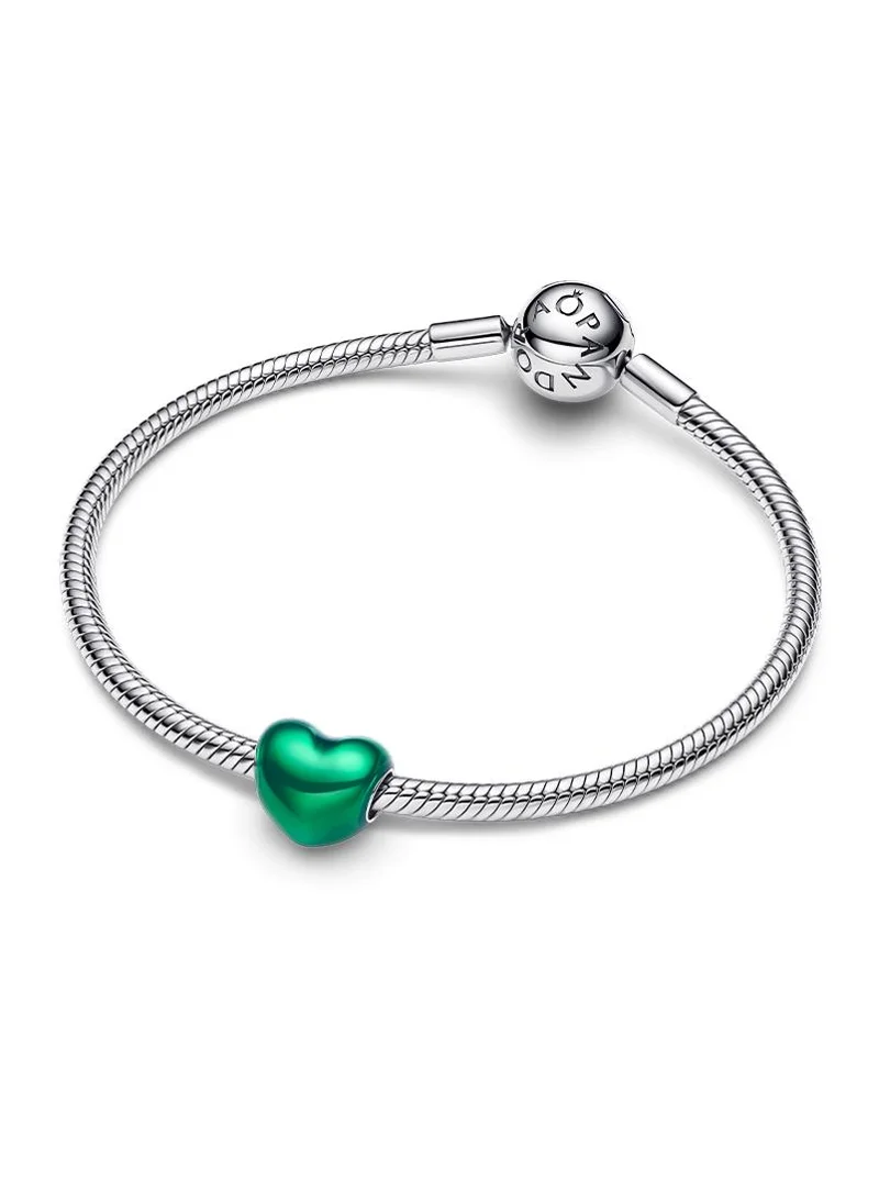 باندورا Metallic Green Heart Charm