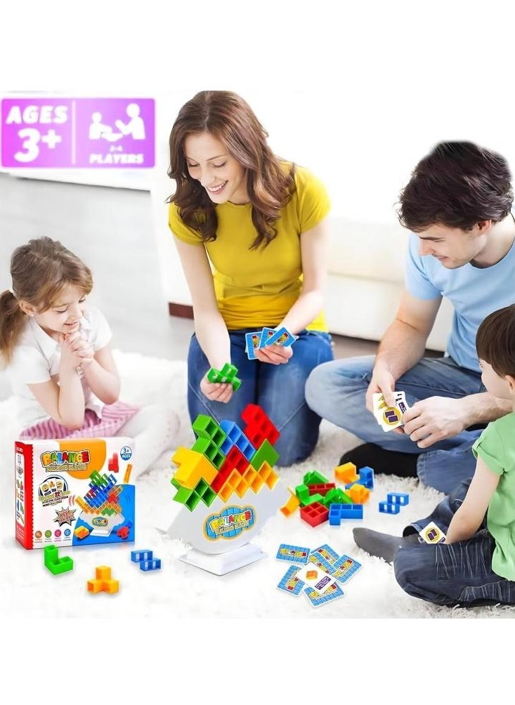 null - 48 Pcs Tetra Tower Balance Game, Balance Stacking Blocks Toy, Balance Building Blocks Game, Swing Stack Balance, Montessori Learning Toy Sensory Toy, Perfect for Family Games, Parties, Travel - Image 1