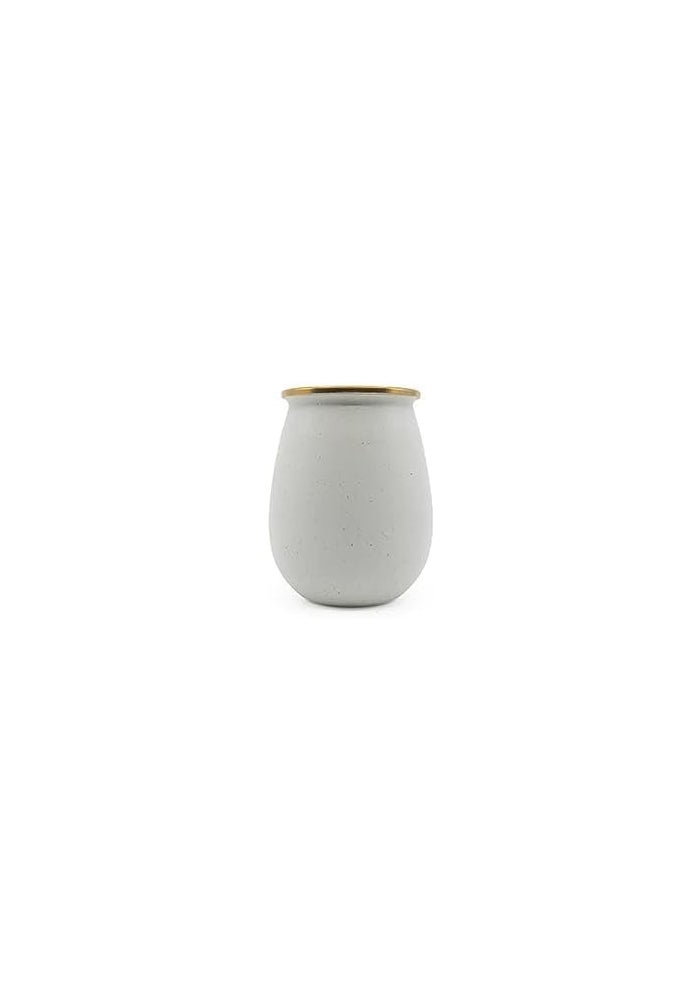 BareBones Enamel Tumbler Set of 2 - Eggshell with Baked Stainless Steel Rim - Image 4