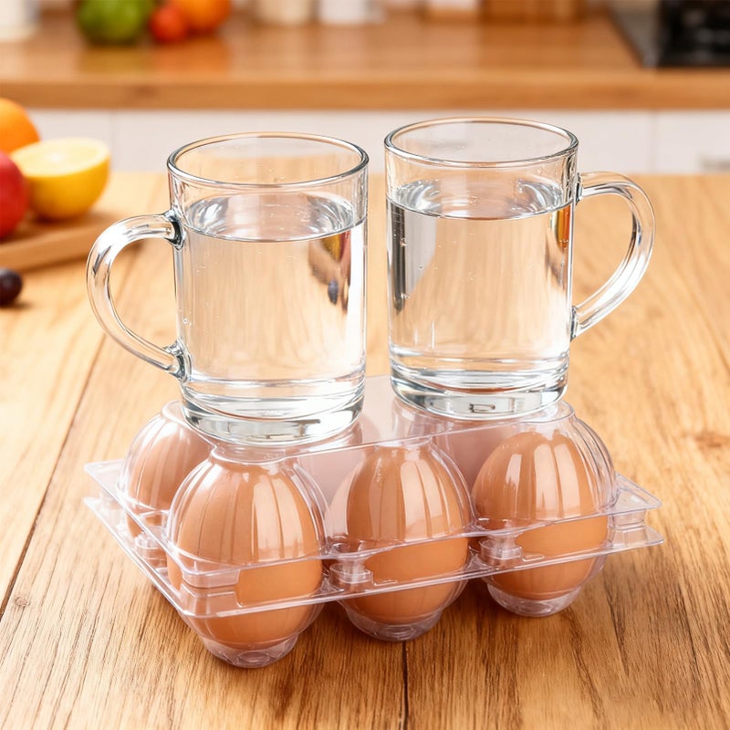 DealBeta Plastic Clear Egg Carton for 6 Eggs,12Pack Egg Tray Reusable Medium Size Egg Cartons Perfect for Egg Trader Market Farmers Display Farmer Camping Picnic Travel Storage-Holds Medium 6Eggs Securely - Image 3