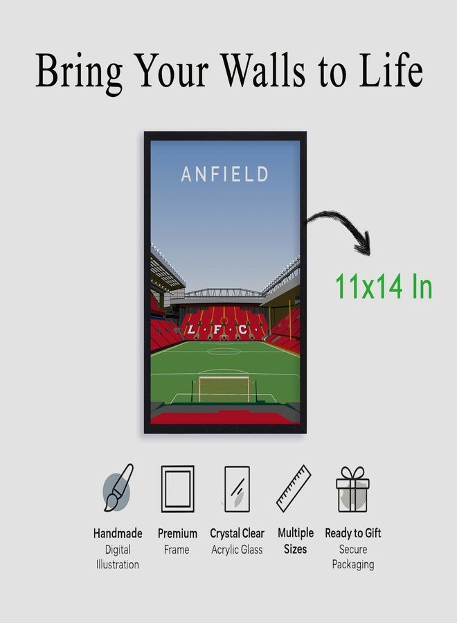 QUOTE - UNQUOTE ART Liverpool Merchandise, Anfield Frame,11x14 inches, Black Frame - Image 5