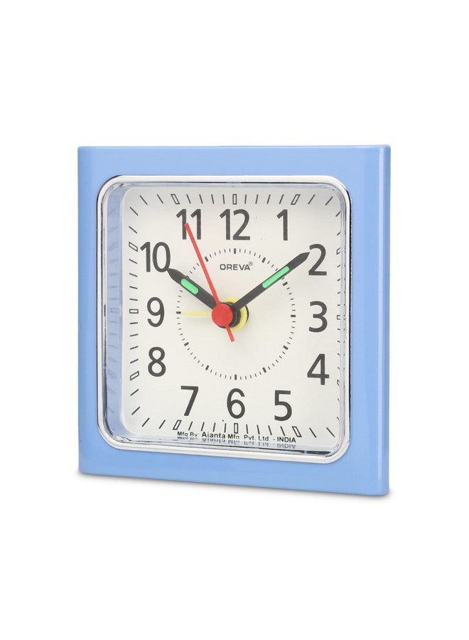 OREVA Bip Alarm Table Clock (Baby Blue Color 8.9 cm x 3.7 cm x 8.9 cm, AA3187) - Image 2