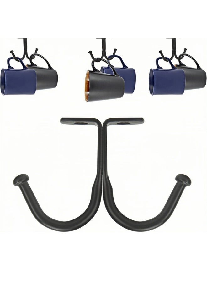 Double-hook cabinet hooks for kitchen teacup storage and coat storage, 10-piece set - Image 1
