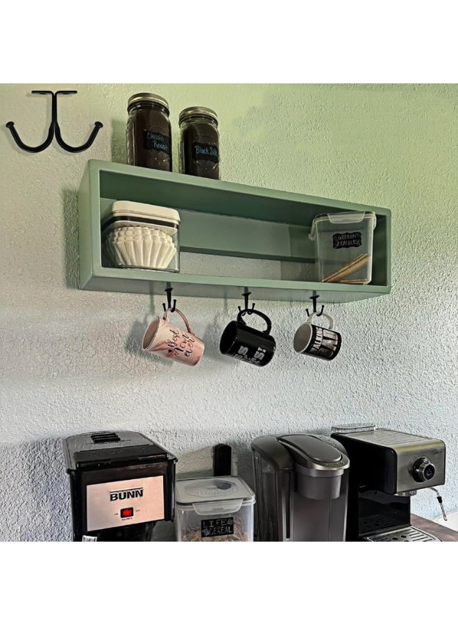 Double-hook cabinet hooks for kitchen teacup storage and coat storage, 10-piece set - Image 4