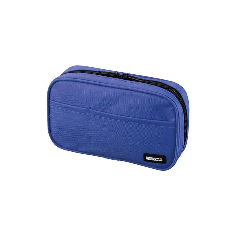 LIHITLAB LIHIT LAB Large Capacity Zipper Pencil Case For School Office College, Big Capacity 4 Compartments Pencil Bag Holder Adults Teen Boys Girls, Travel Cosmetics Storage, Blue (A7551-108) - Image 1