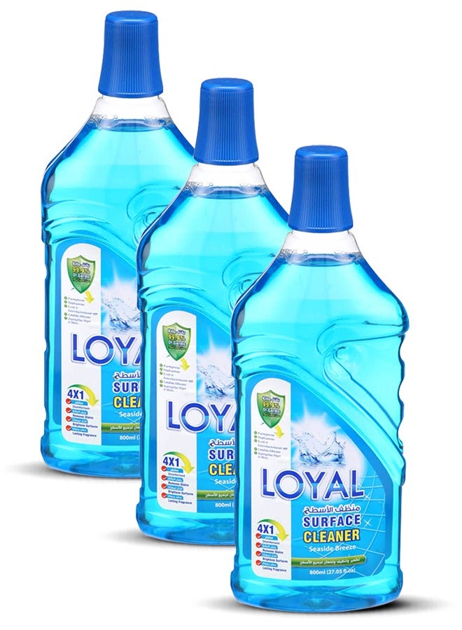 loyal Surface Cleaner Liquid/Seaside Breeze Blue 3x800ml  - Image 2