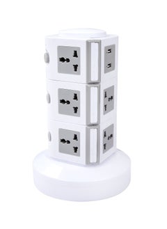 MODI Universal Vertical Tower Power Strip, Multi Socket 110V-250V with 2 USB Ports, Electric Charging Station Surge Protector, Suitable For Any Country  - Image 3