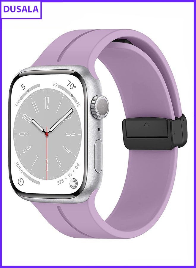 DUSALA Magnetic Silicone Watch Band 45mm/49mm Quick Release Strap for Men & Women Soft Skin Friendly Sport Replacement Band for Smartwatch & Analog Watches Durable, Waterproof, Magnetic Folding Clasp for All-Day Comfort - Image 1