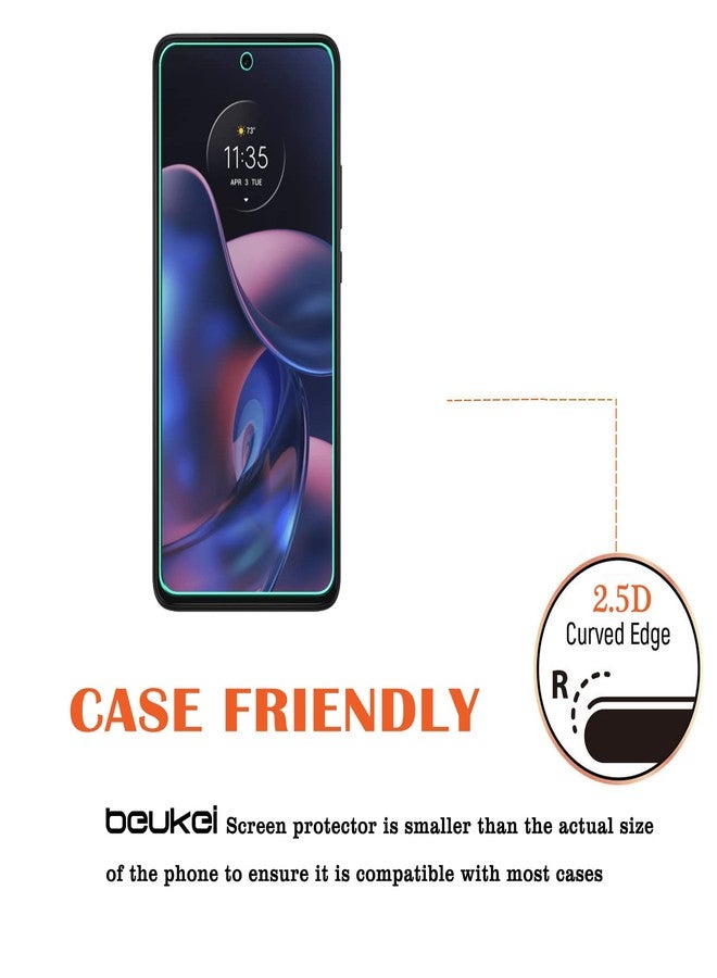 beukei (3 Pack) Compatible for Motorola Moto Edge (2022) [Not Fit for Moto Edge+2022 Version] Screen Protector Tempered Glass, (6.6 inch) Touch Sensitive,Case Friendly - Image 5