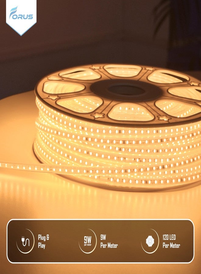 Forus حبل إضاءة LED من فوروس، طوله 5 أمتار، مع ضمان لمدة 6 أشهر، إضاءة خارجية مقاومة للماء، مناسبة للأسقف والشرفات وديكور المنزل والديكور الداخلي، إضاءة مرنة مناسبة لأعياد ديوالي وعيد الميلاد - لون أصفر - Image 4