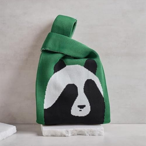 GOLD LEAF Cute Panda Themed Wrist Bag for Women – Casual Crochet Tote, Small Handbag, Wristlet Clutch Bag with Cartoon Pattern – Trendy Travel & Shopping Bag, Gift for Mom, Birthday - Image 2