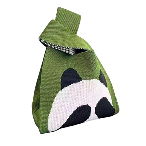 GOLD LEAF Cute Panda Themed Wrist Bag for Women – Casual Crochet Tote, Small Handbag, Wristlet Clutch Bag with Cartoon Pattern – Trendy Travel & Shopping Bag, Gift for Mom, Birthday - Image 3