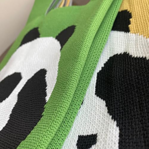 GOLD LEAF Cute Panda Themed Wrist Bag for Women – Casual Crochet Tote, Small Handbag, Wristlet Clutch Bag with Cartoon Pattern – Trendy Travel & Shopping Bag, Gift for Mom, Birthday - Image 5