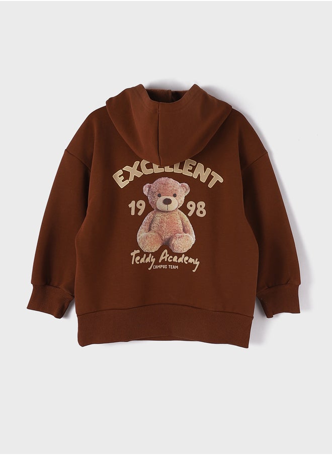 LC WAIKIKI Hooded Printed Long Sleeve Girl Sweatshirt  - Image 2