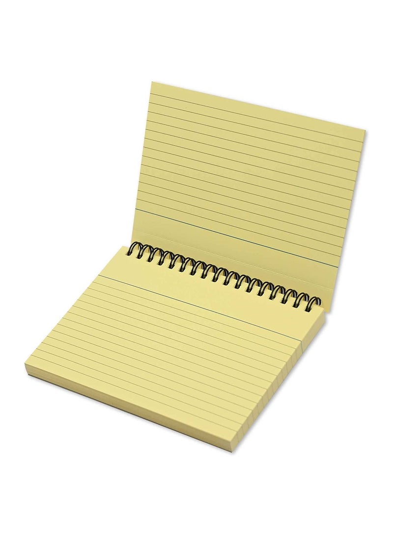 FIS Ruled Record Card 180 Gsm 6X4 Inch Double Loop Spiral 50 Sheets Yellow -FSIC64-180SPYL - Image 3