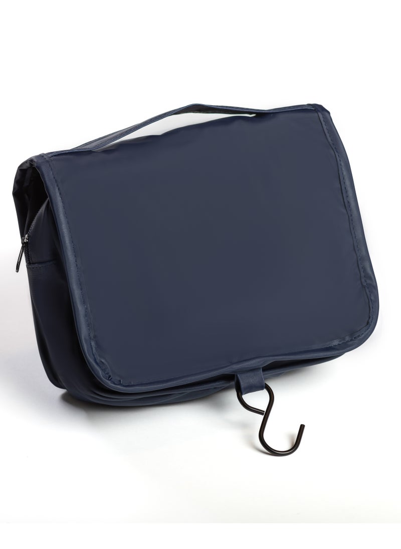 Generic - Hanging Toiletry Bag, Water-Resistant Travel Organiser with Mesh Compartments, Navy Blue - Image 1