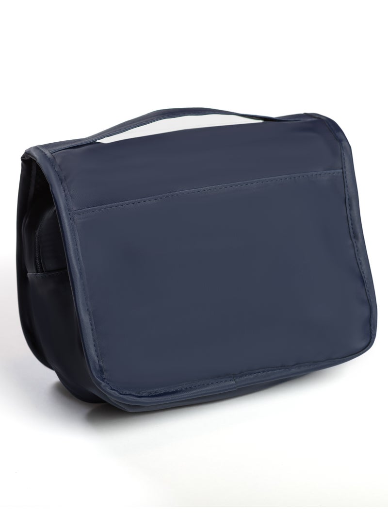Generic - Hanging Toiletry Bag, Water-Resistant Travel Organiser with Mesh Compartments, Navy Blue - Image 1