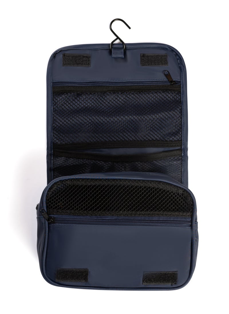 Generic - Hanging Toiletry Bag, Water-Resistant Travel Organiser with Mesh Compartments, Navy Blue - Image 1