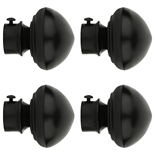FAST CBS78 Stainless Steel Metal Black Finish Curtain Finials Or Finial for Window Curtain Accessories Rod & Brackets (4) - Image 2