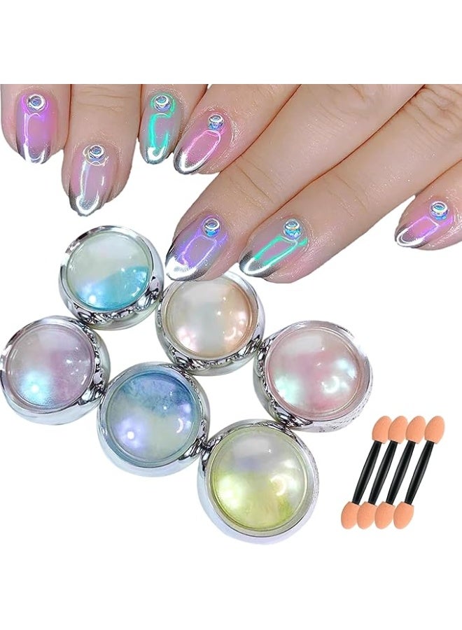 ميرمايد بودرة الأظافر - بودرة فنية متعددة الأغراض للأظافر للحصول على تأثيرات الكروم والهولوغرافيك واللمعان - تعمل مع أظافر الجل والأكريليك والديب - سهلة الاستخدام للحصول على نتائج بجودة الصالون في المنزل - Image 1