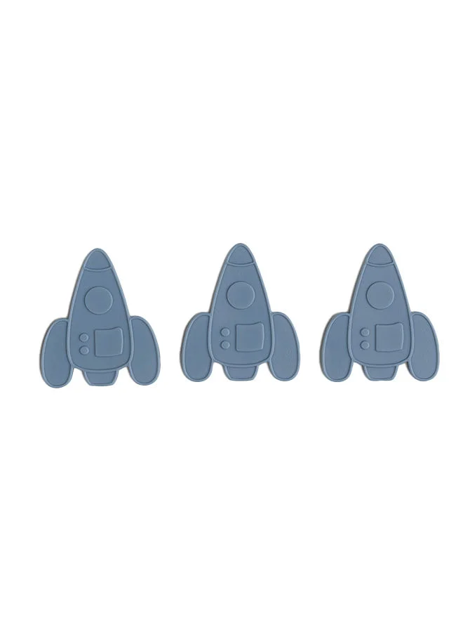 سترون Set of 3 Slim Ice Packs With Non Toxic Gel - Spaceship Dusty Blue