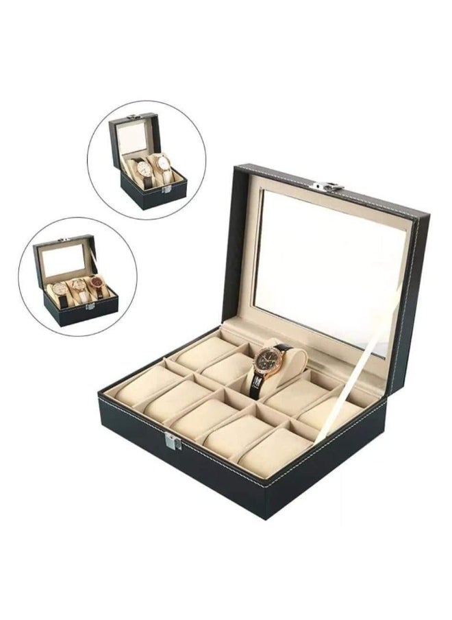 Generic - Keep your precious items organized and safe with the 10-Compartment Jewelry Storage Box and Multi-Purpose Organizer. Its practical design offers dedicated sections to organize rings, necklaces, bracelets, and earrings, making it perfect for daily use or as an elegant gift for jewelry lovers. - Image 1