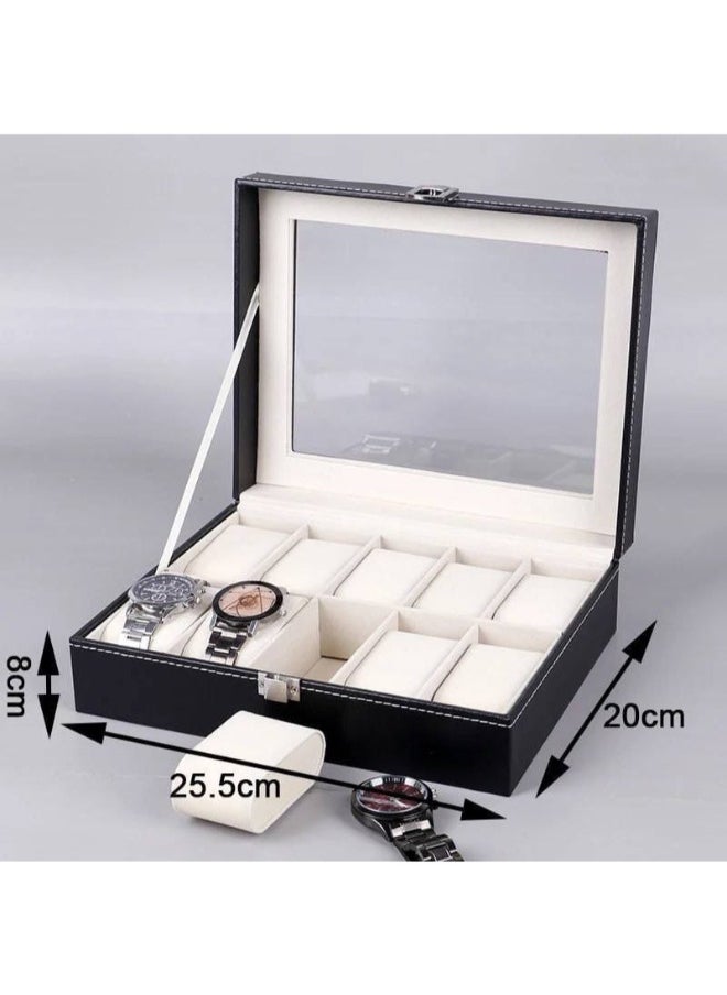Generic - Keep your precious items organized and safe with the 10-Compartment Jewelry Storage Box and Multi-Purpose Organizer. Its practical design offers dedicated sections to organize rings, necklaces, bracelets, and earrings, making it perfect for daily use or as an elegant gift for jewelry lovers. - Image 1