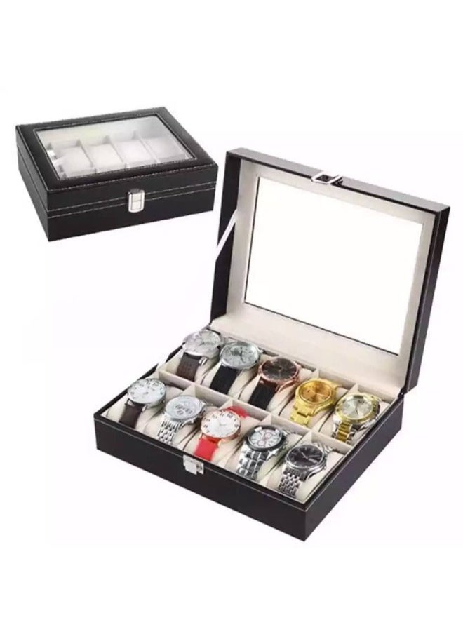 Generic - Keep your precious items organized and safe with the 10-Compartment Jewelry Storage Box and Multi-Purpose Organizer. Its practical design offers dedicated sections to organize rings, necklaces, bracelets, and earrings, making it perfect for daily use or as an elegant gift for jewelry lovers. - Image 1