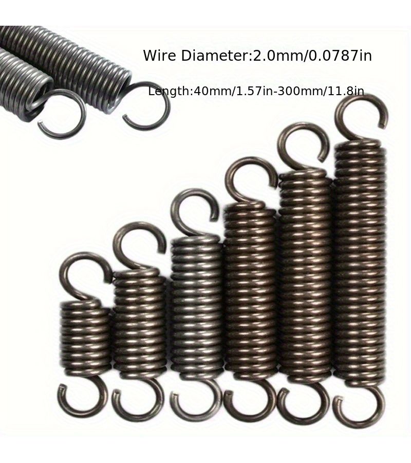 2 Pcs Steel Extension Springs 2mm By 10mm By 180mm For Heavy Industrial Equipment - Image 3